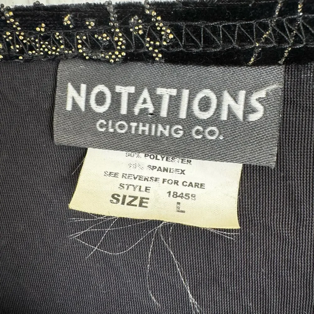 Notations Vintage All Over Beaded Velvet Floral Printed Top Blouse Size Large - Picture 5 of 9